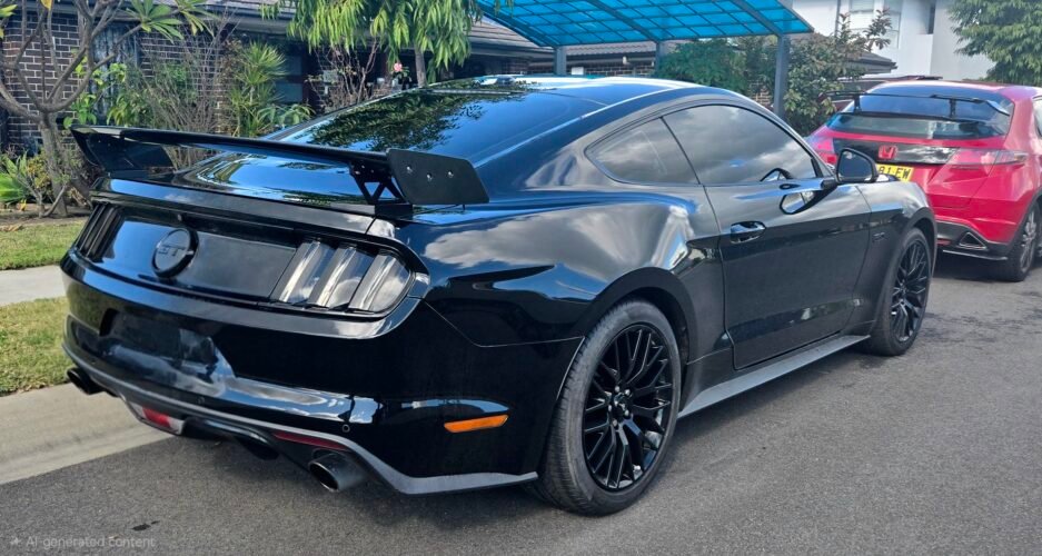 Ford Mustang S550 GT500 Track Spoiler Real Install on Black