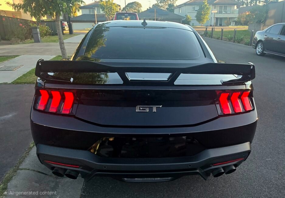 Ford Mustang S650 2024+ Dark Horse - Gurny Flap Spoiler Real Install rear view