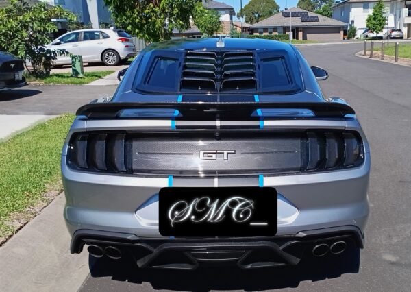 Ford Mustang S550 (2015–2023) Lamborghini-Style Rear Windscreen Louvers – Premium Carbon Finish - Image 3