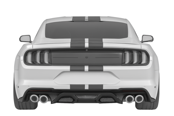 Ford Mustang S550 FN Series (2018–2023) GT500-Style Rear Bumper Diffuser – Matte Black - Image 5