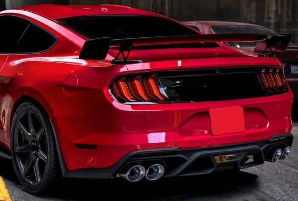 Ford Mustang S550 FN Series (2018–2023) GT500-Style Rear Bumper Diffuser – Matte Black - Image 11