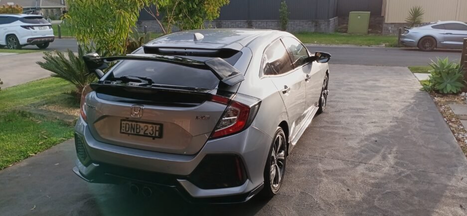 Honda Civic 10th Gen Hatchback TypeR Spoiler Real Install Side Angle