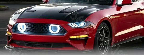 Ford Mustang S550 (2018–2023) Mach 1 Style Racing Front Bumper Grille – With DRL & Turn Signal Halo Lights - Image 5