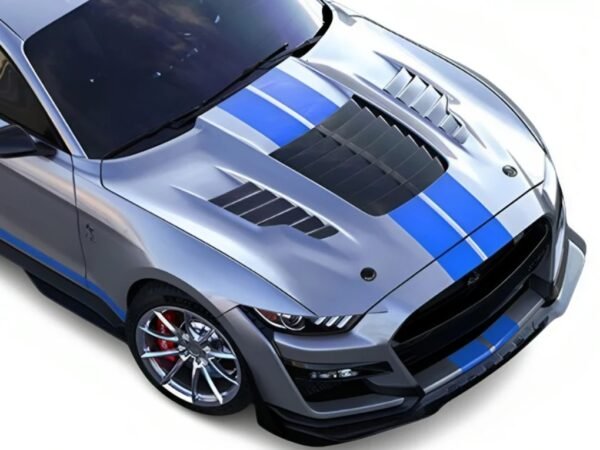 Ford Mustang S550 FN Series (2018–2023) KR Style Aluminium Front Bonnet – 3 Functional Vents - Image 6
