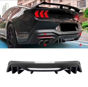 Ford Mustang S650 2024+ Rear Bumper Diffuser – 6 Fins | Gloss Black