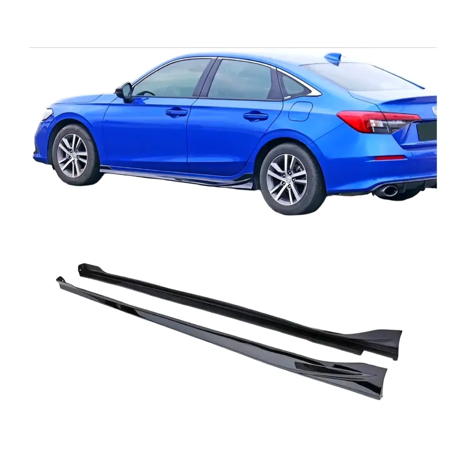 Honda Civic 11th Gen Side Skirts Sporty Style Gloss Black 2022 Plus Sedan Hatchback