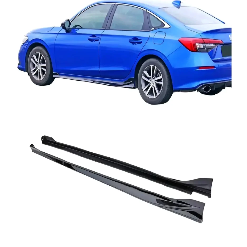 Honda Civic 11th Gen Side Skirts Sporty Style Gloss Black 2022 Plus Sedan Hatchback