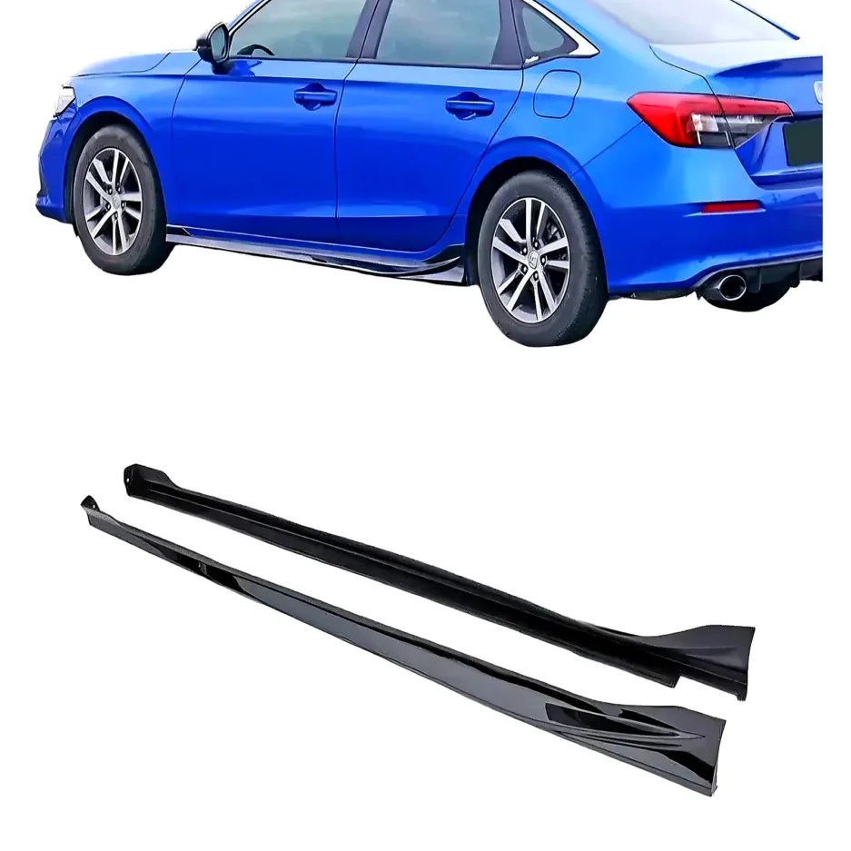 Honda Civic 11th Gen Side Skirts Sporty Style Gloss Black 2022 Plus Sedan Hatchback