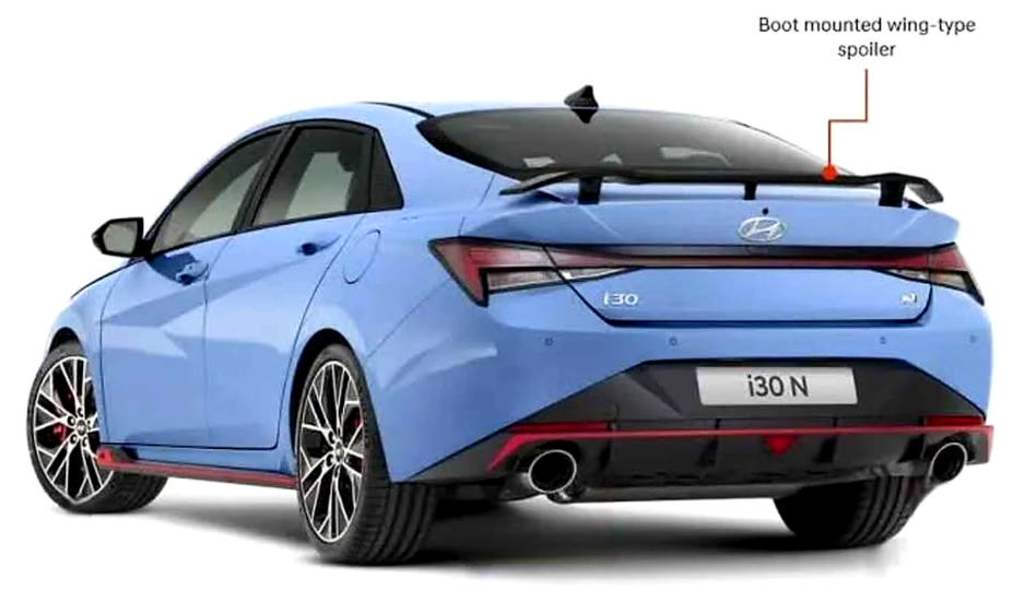 Hyundai i30 Sedan CN7 gloss black OEM style boot spoiler