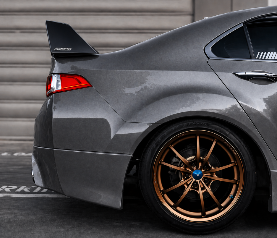 Honda Accord spoiler 7th and 8th gen Type R style gloss black and 2 tone rear wing installed