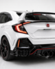 Honda Civic FK7 rear diffuser gloss black installed rear and side view