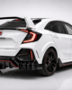 Honda Civic FK7 rear diffuser gloss black installed rear and side view