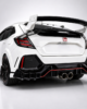 Honda Civic FK7 rear diffuser gloss black installed rear view