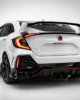 Honda Civic FK7 rear diffuser gloss black installed rear view