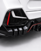 Honda Civic FK7 rear diffuser gloss black installed rear view