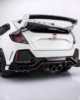 Honda Civic FK7 rear diffuser gloss black installed side view