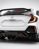 Honda Civic FK7 rear diffuser gloss black installed rear view