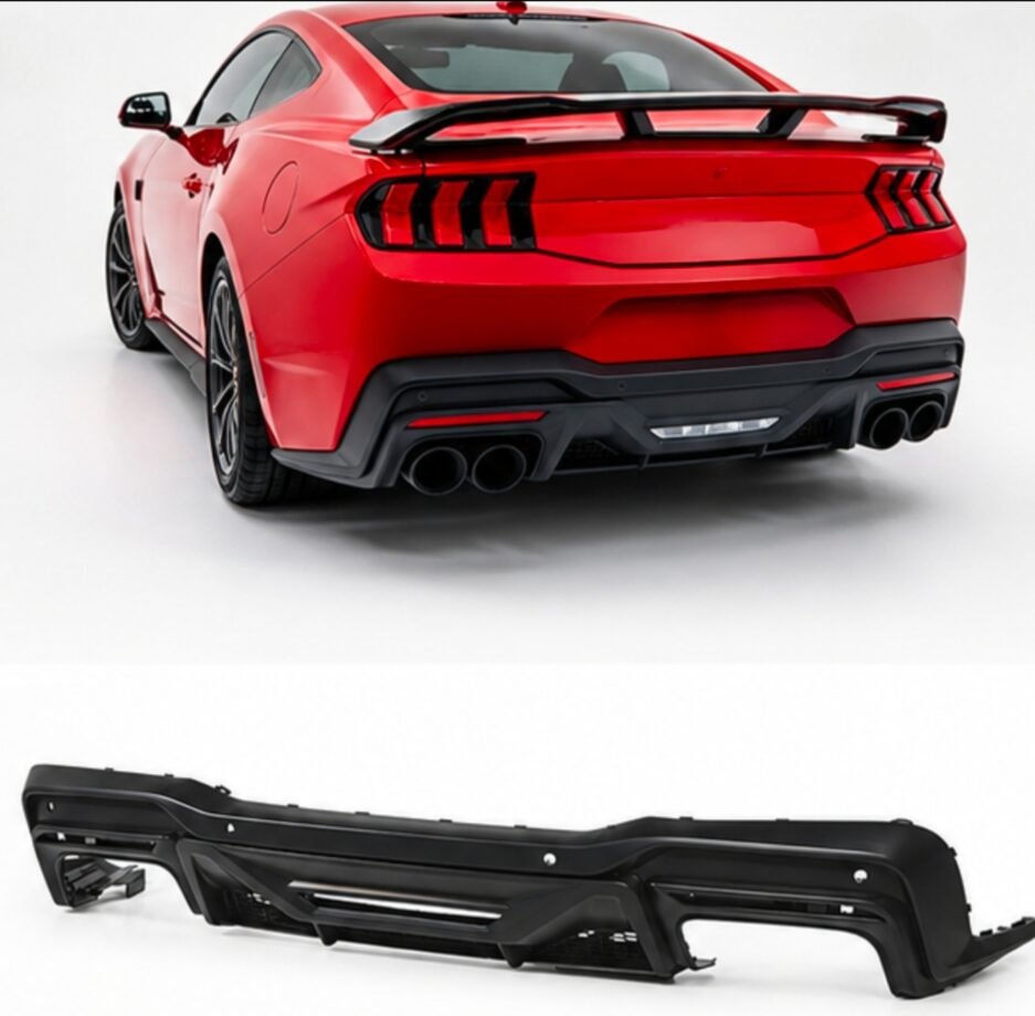 Ford Mustang S650 rear diffuser matte black 2024 rear view