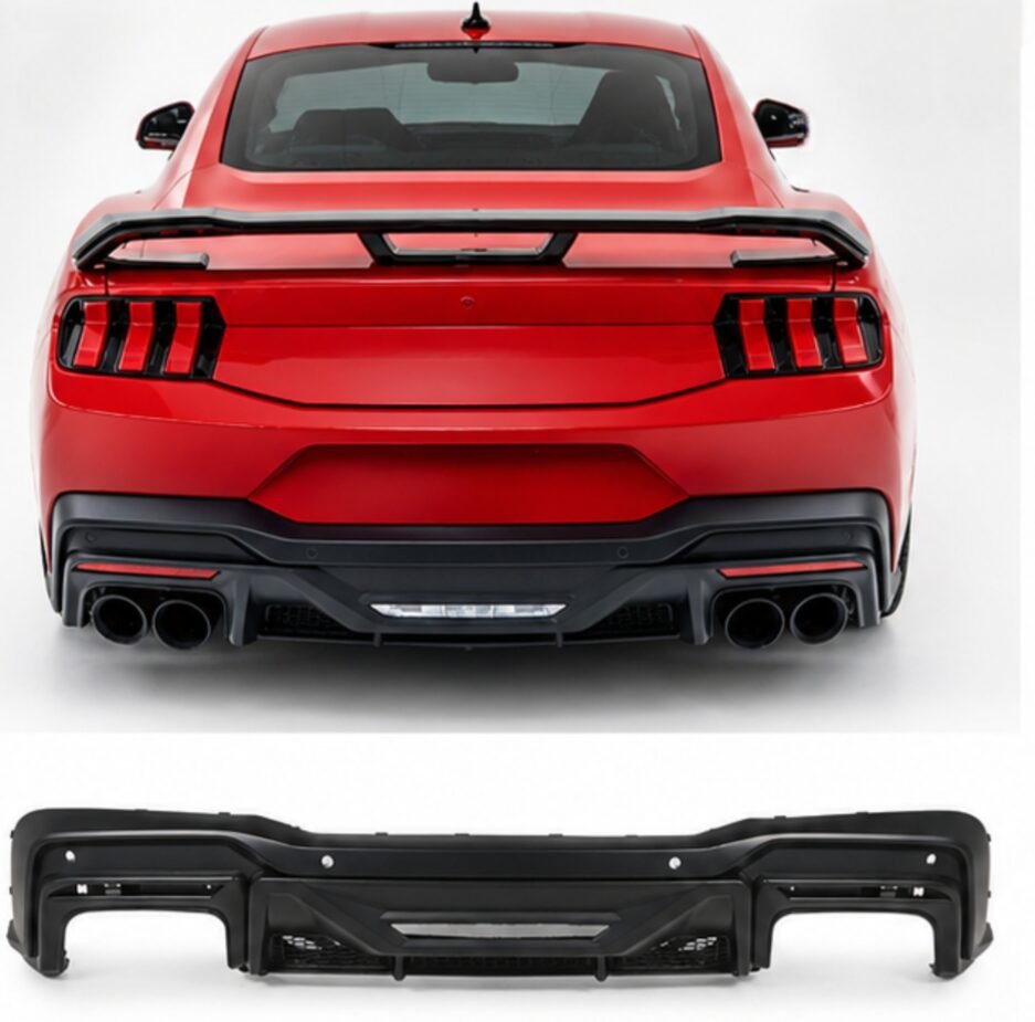 Mustang S650 rear bumper diffuser performance style ABS black