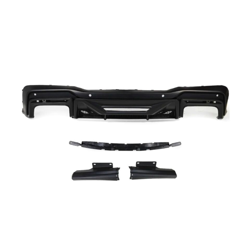 Mustang S650 rear diffuser close up matte black finish