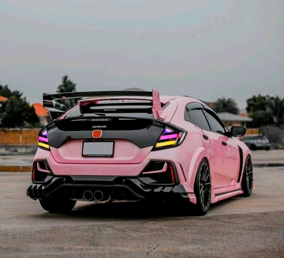 Honda Civic 10th Gen Hatchback RGB smoked tail lights FK7 RS 2016 to 2021 app controlled colour changing rear lights