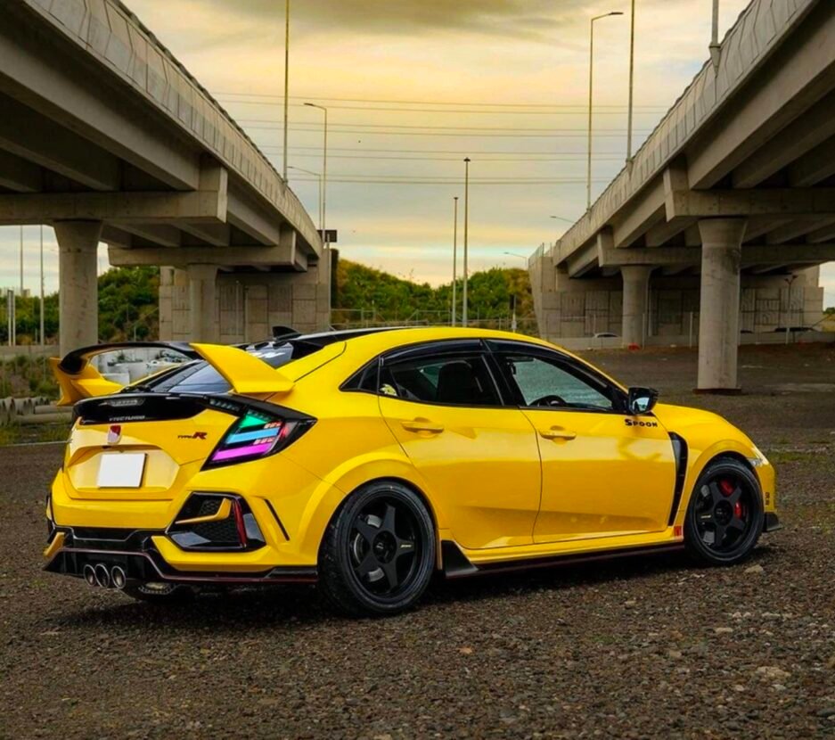 Honda Civic 10th Gen Hatchback RGB smoked tail lights FK7 RS 2016 to 2021 app controlled colour changing rear lights