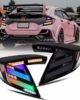 Honda Civic 10th Gen Hatchback RGB smoked tail lights FK7 RS 2016 to 2021 app controlled colour changing rear lights