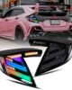 Honda Civic 10th Gen Hatchback RGB smoked tail lights FK7 RS 2016 to 2021 app controlled colour changing rear lights