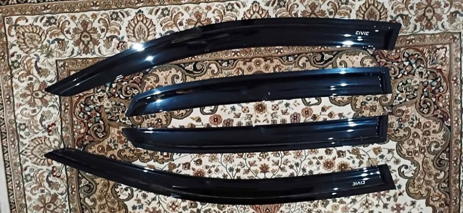 Honda Civic 10th Gen Hatchback Window Visors Rain Visors Weather Shields Smoked Black 2016-2021 Set of 4