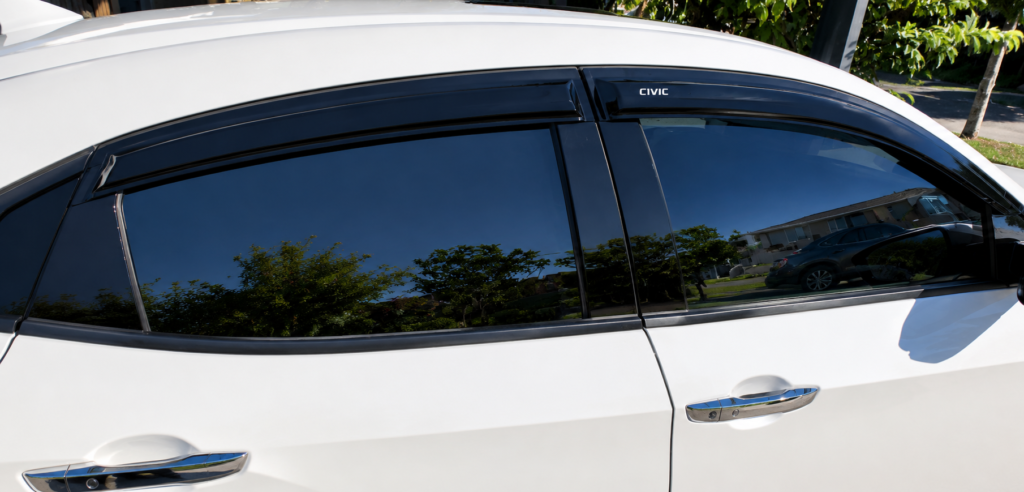 Honda Civic 10th Gen Hatchback Window Visors Rain Visors Weather Shields Smoked Black 2016-2021 Set of 4