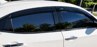 Honda Civic 10th Gen Hatchback Window Visors Rain Visors Weather Shields Smoked Black 2016-2021 Set of 4