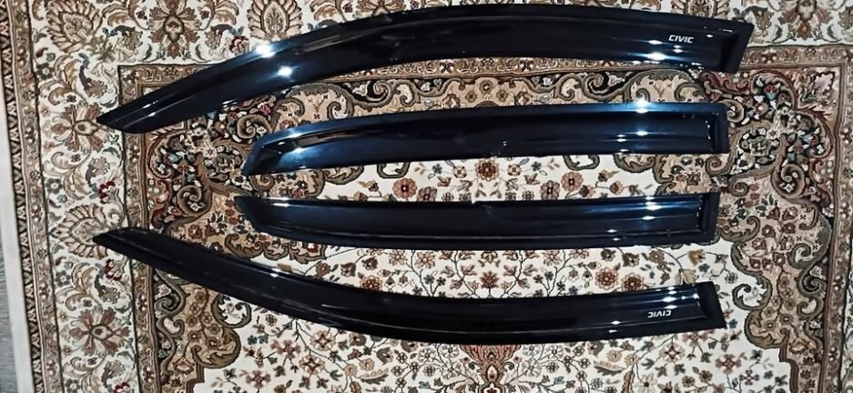 Honda Civic 10th Gen Hatchback Window Visors Rain Visors Weather Shields Smoked Black 2016-2021 Set of 4