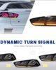 Mitsubishi Lancer RGB animation DRL tail lights 2007–2018 smoked rear lamps installed rear view