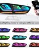 Mitsubishi Lancer RGB animation DRL tail lights 2007–2018 smoked rear lamps installed rear view
