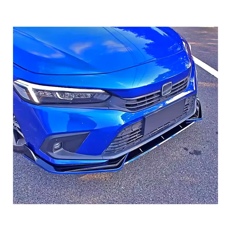 Honda Civic 11th Gen Front Lip Gloss Black Sporty Style 2022 Plus Sedan Hatchback