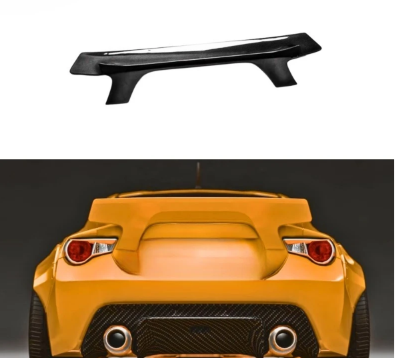 Toyota 86 Subaru BRZ Rocket Bunny style spoiler gloss black rear view installed