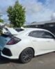 Honda Civic 10th Gen Hatchback Type R style rear spoiler white and gloss black 2016–2021 FK7 RS rear wing