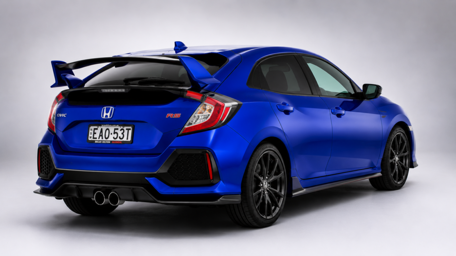 Honda Civic 10th Gen Hatchback TypeR Spoiler Blue and gloss Black