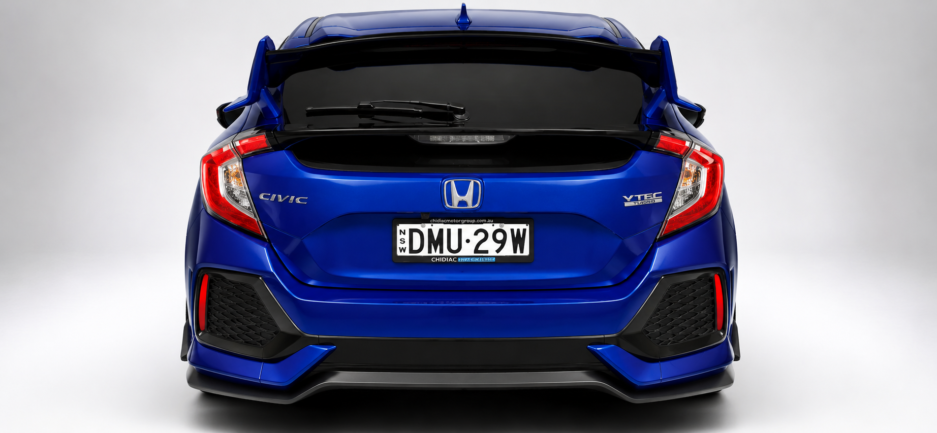 Honda Civic 10th Gen Hatchback TypeR Spoiler Blue and gloss Black