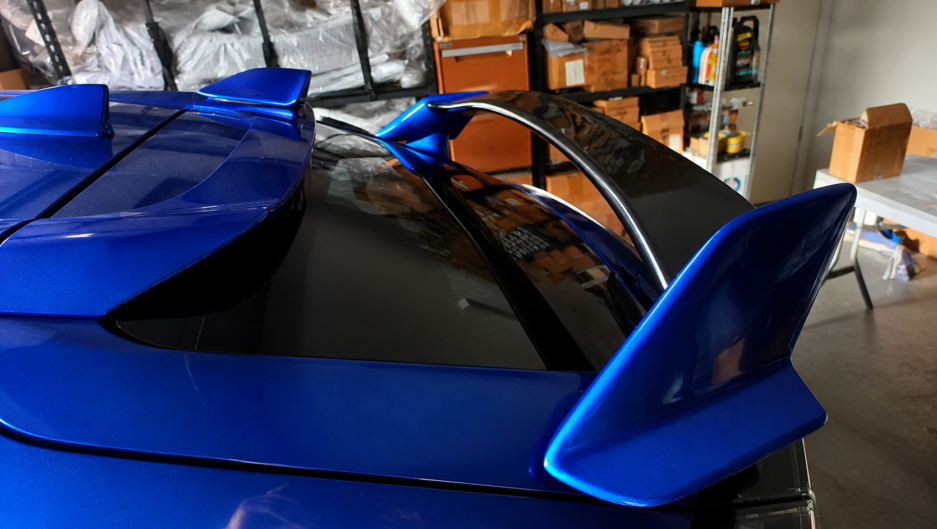 Honda Civic 10th Gen Hatchback TypeR Spoiler Blue and gloss Black
