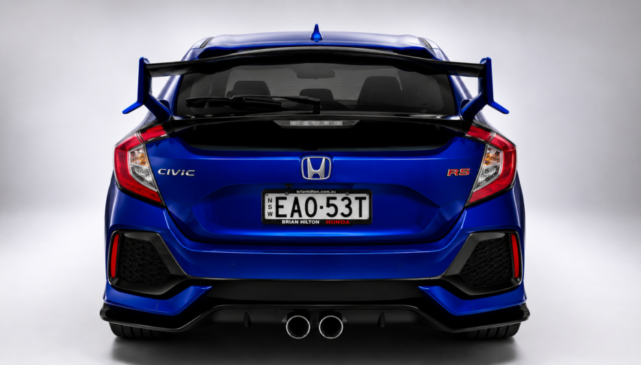 Honda Civic 10th Gen Hatchback TypeR Spoiler Blue and gloss Black