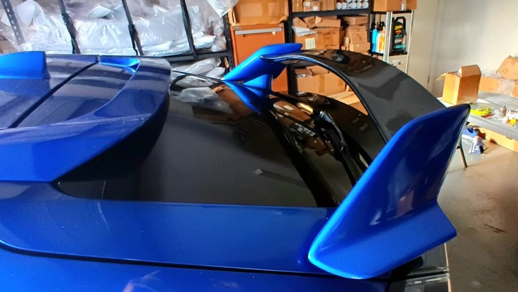 Honda Civic 10th Gen Hatchback TypeR Spoiler Blue and gloss Black