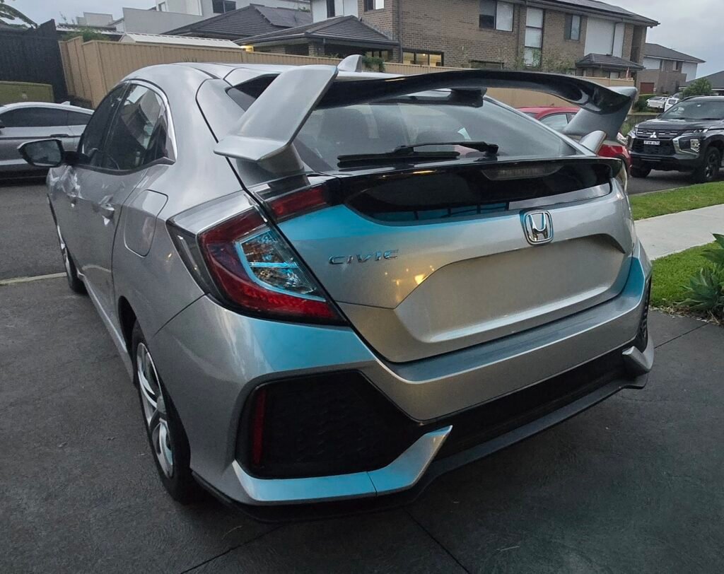 Honda Civic 10th Gen Hatchback TypeR Spoiler Silver & Gloss Black