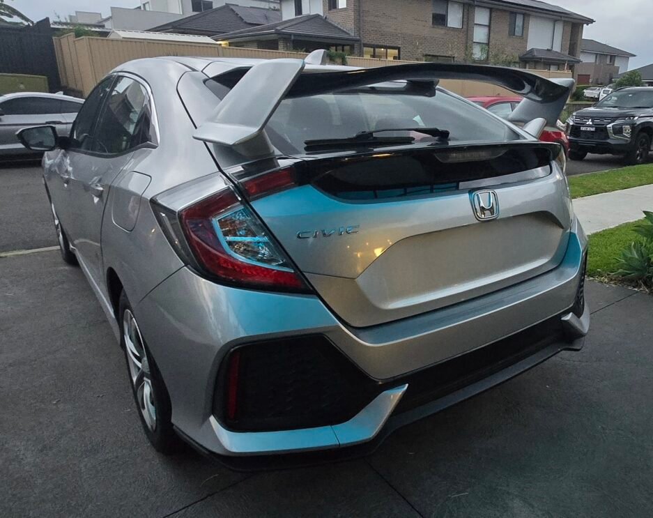 Honda Civic 10th Gen Hatchback TypeR Spoiler Silver & Gloss Black