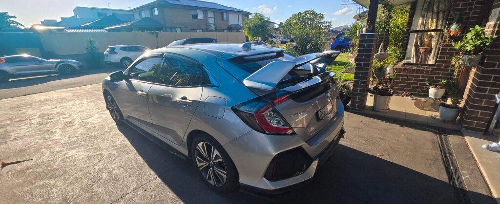 Honda Civic 10th Gen Hatchback TypeR Spoiler Silver & Gloss Black