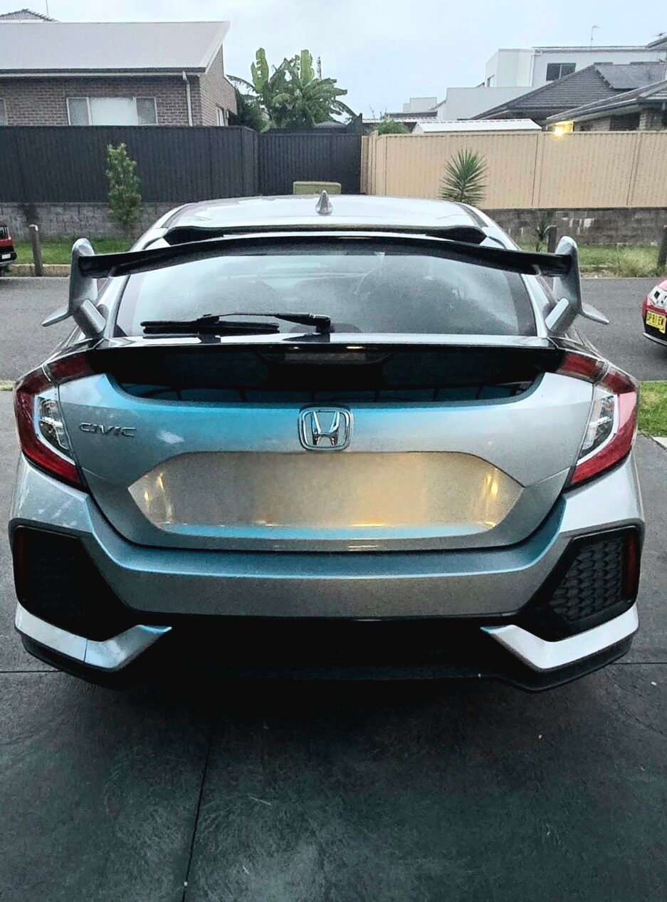 Honda Civic 10th Gen Hatchback TypeR Spoiler Silver & Gloss Black