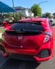 Honda Civic FK7 RS Hatchback red and gloss black Type R style spoiler installed rear view