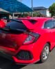Honda Civic FK7 RS Hatchback red and gloss black Type R style spoiler installed side view