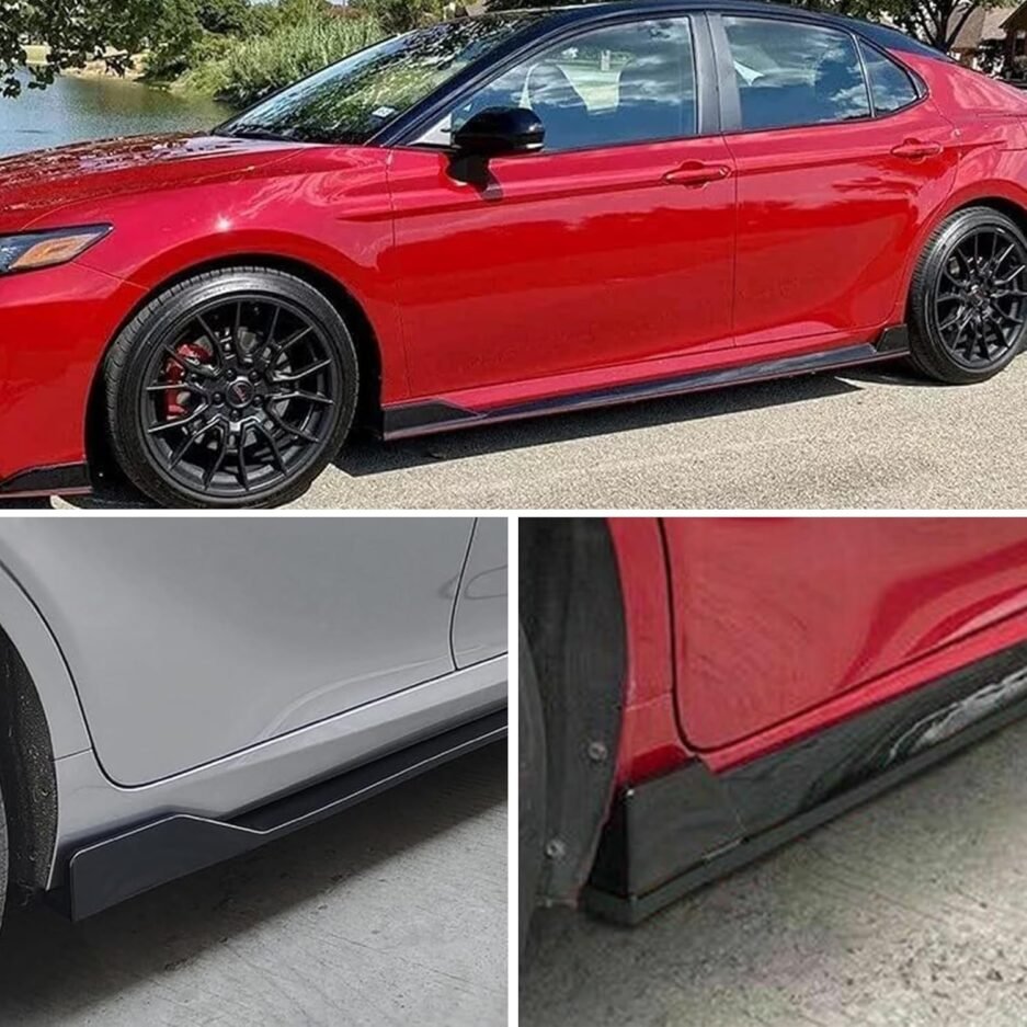 Toyota Camry 8th Gen, Camry Side Skirts, Gloss Black Side Skirts