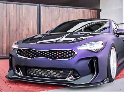 Gloss Black ABS Front Bumper Lip Splitter installed on Kia Stinger CK 2018–2023